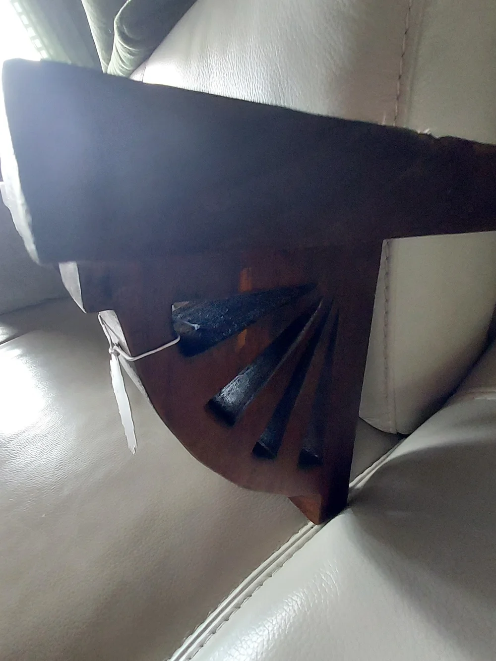 Hand-Carved Dark Wood Decorative Solid Monkey Pod Shelf - Brown 20